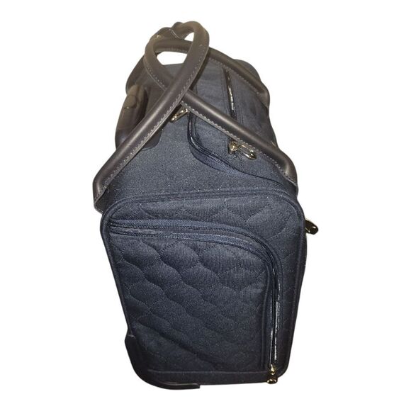 London Fog Calypso Carry On Luggage Travel Bag Suitcase Navy Blue - Picture 3 of 16